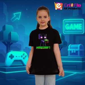 Tricou Minecraft Enderman Umbra Tricou Negru Copii | Dama | Barbat - Img 3