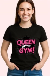Tricou Queen Of The Gym Roz Femei, Copii | Dama | Barbat, culoare negru - Img 4