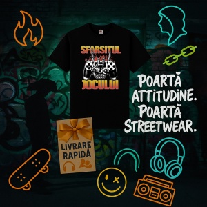 Tricou Sfarsitul jocului Negru, Copii | Dama | Barbat - Img 7