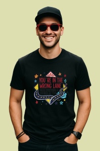 Tricou Wrong Lane Totul Vine Spre Tine, Copii | Dama | Barbat, culoare negru - Img 2