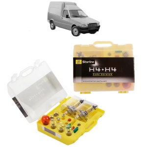 Kit trusa Set becuri H4 compatibila cu FIAT FIORINO Box Body/MPV (146_) din 1988-2001, bec far, semnalizare , pozitie, iluminare numar, frana, plafoniera, stop frana