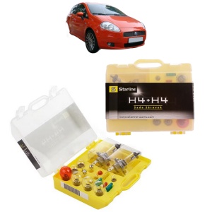 Kit trusa Set becuri H4 compatibila cu FIAT PUNTO (199_) din 2012-2014, bec far, semnalizare , pozitie, iluminare numar, frana, plafoniera, stop frana