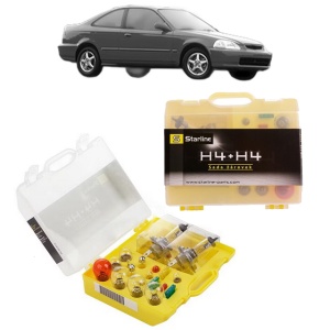 Kit trusa Set becuri H4 compatibila cu HONDA CIVIC VI Saloon (EJ, EK, SO) din 1995-2001, bec far, semnalizare , pozitie, iluminare numar, frana, plafoniera, stop frana