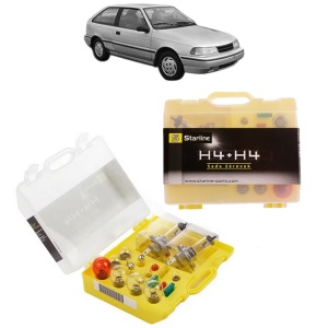 Kit trusa Set becuri H4 compatibila cu HYUNDAI PONY (X-2) din 1989-1995, bec far, semnalizare , pozitie, iluminare numar, frana, plafoniera, stop frana