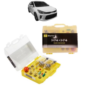 Kit trusa Set becuri H4 compatibila cu KIA RIO IV Hatchback Van (YB, SC, FB) din 2017, bec far, semnalizare , pozitie, iluminare numar, frana, plafoniera, stop frana