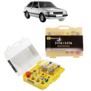 Kit trusa Set becuri H4 compatibila cu MAZDA 323 II Hatchback (BD) din 1980-1985, bec far, semnalizare , pozitie, iluminare numar, frana, plafoniera, stop frana