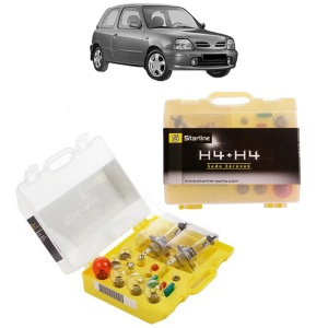 Kit trusa Set becuri H4 compatibila cu NISSAN MICRA II (K11) din 1992-2003, bec far, semnalizare , pozitie, iluminare numar, frana, plafoniera, stop frana