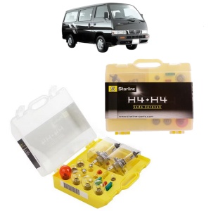 Kit trusa Set becuri H4 compatibila cu NISSAN URVAN Bus (E24) din 1989-1996, bec far, semnalizare , pozitie, iluminare numar, frana, plafoniera, stop frana