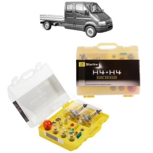 Kit trusa Set becuri H4 compatibila cu RENAULT MASTER II Platform/Chassis (ED/HD/UD) din 1997-2011, bec far, semnalizare , pozitie, iluminare numar, frana, plafoniera, stop frana - Img 1