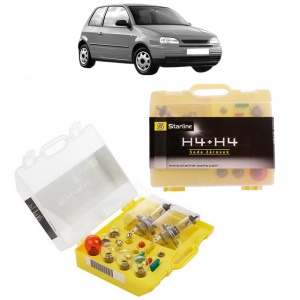 Kit trusa Set becuri H4 compatibila cu SEAT AROSA (6H1) din 1997-2004, bec far, semnalizare , pozitie, iluminare numar, frana, plafoniera, stop frana