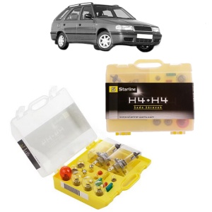 Kit trusa Set becuri H4 compatibila cu SKODA FELICIA II Estate (6U5) din 1996-2001, bec far, semnalizare , pozitie, iluminare numar, frana, plafoniera, stop frana