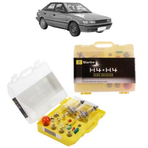Kit trusa Set becuri H4 compatibila cu TOYOTA COROLLA Liftback (_E9_) din 1987-1993, bec far, semnalizare , pozitie, iluminare numar, frana, plafoniera, stop frana - Img 1