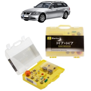 Kit trusa Set becuri H7 compatibila cu BMW 3 Touring (E91) din 2004-2012, bec far, semnalizare , pozitie, iluminare numar, frana, plafoniera, stop frana - Img 1