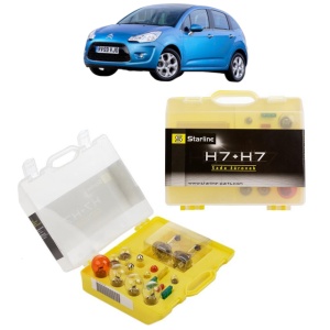 Kit trusa Set becuri H7 compatibila cu CITROEN C3 II Hatchback Van (SC_) din 2010-2016, bec far, semnalizare , pozitie, iluminare numar, frana, plafoniera, stop frana