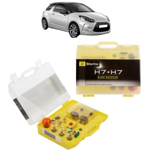 Kit trusa Set becuri H7 compatibila cu CITROEN DS3 (SA_) din 2009-2015, bec far, semnalizare , pozitie, iluminare numar, frana, plafoniera, stop frana