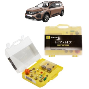 Kit trusa Set becuri H7 compatibila cu DACIA JOGGER (RK_) din 2021-2023, bec far, semnalizare , pozitie, iluminare numar, frana, plafoniera, stop frana