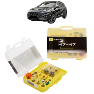 Kit trusa Set becuri H7 compatibila cu FORD KUGA III (DFK) din 2019-2024, bec far, semnalizare , pozitie, iluminare numar, frana, plafoniera, stop frana