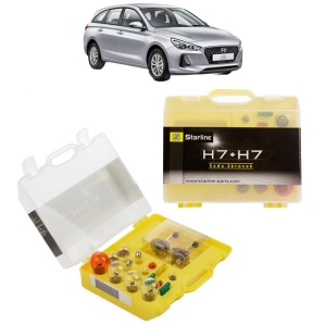Kit trusa Set becuri H7 compatibila cu HYUNDAI i30 Kombi Van (PDE) din 2017-2020, bec far, semnalizare , pozitie, iluminare numar, frana, plafoniera, stop frana