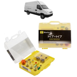 Kit trusa Set becuri H7 compatibila cu IVECO DAILY IV Van din 2006-2011, bec far, semnalizare , pozitie, iluminare numar, frana, plafoniera, stop frana