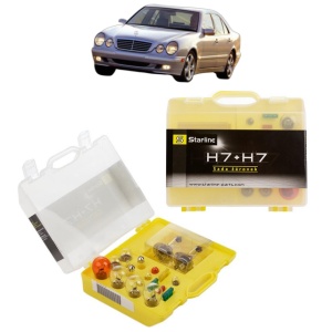 Kit trusa Set becuri H7 compatibila cu MERCEDES-BENZ E-CLASS Platform/Chassis (VF210) din 1996-2002, bec far, semnalizare , pozitie, iluminare numar, frana, plafoniera, stop frana