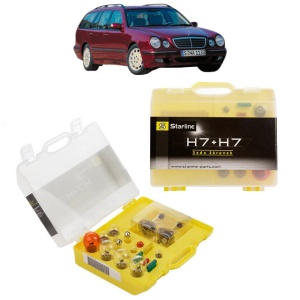 Kit trusa Set becuri H7 compatibila cu MERCEDES-BENZ E-CLASS T-Model (S210) din 1996-2003, bec far, semnalizare , pozitie, iluminare numar, frana, plafoniera, stop frana
