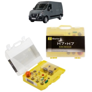 Kit trusa Set becuri H7 compatibila cu NISSAN INTERSTAR Van (X62B) din 2021-2022, bec far, semnalizare , pozitie, iluminare numar, frana, plafoniera, stop frana - Img 1
