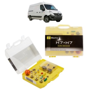 Kit trusa Set becuri H7 compatibila cu OPEL MOVANO B Van (X62) din 2010-2019, bec far, semnalizare , pozitie, iluminare numar, frana, plafoniera, stop frana - Img 1