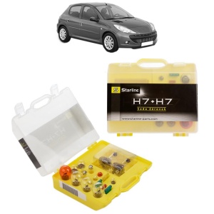 Kit trusa Set becuri H7 compatibila cu PEUGEOT 206+ (2L_, 2M_) din 2009-2013, bec far, semnalizare , pozitie, iluminare numar, frana, plafoniera, stop frana - Img 1