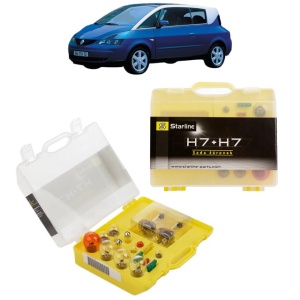 Kit trusa Set becuri H7 compatibila cu RENAULT AVANTIME (DE0_) din 2001-2003, bec far, semnalizare , pozitie, iluminare numar, frana, plafoniera, stop frana