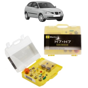 Kit trusa Set becuri H7 compatibila cu SEAT IBIZA III (6L1) din 2002-2009, bec far, semnalizare , pozitie, iluminare numar, frana, plafoniera, stop frana