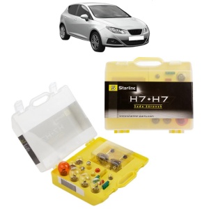 Kit trusa Set becuri H7 compatibila cu SEAT IBIZA IV (6J5, 6P1) din 2008-2017, bec far, semnalizare , pozitie, iluminare numar, frana, plafoniera, stop frana