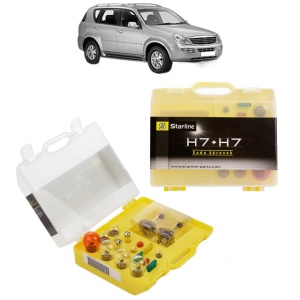 Kit trusa Set becuri H7 compatibila cu SSANGYONG REXTON / REXTON II (GAB_) din 2002-2013, bec far, semnalizare , pozitie, iluminare numar, frana, plafoniera, stop frana