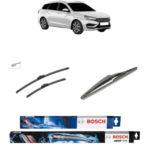 Set 3 stergatoare LADA VESTA SW Estate (GFK_) din 2023, Bosch Aerotwin Retrofit, din cauciuc siliconat rezistent