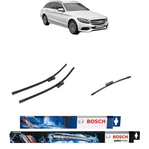 Set 3 stergatoare MERCEDES-BENZ C-CLASS T-Model (S205) din 2014-2021, Bosch Aerotwin, din cauciuc siliconat rezistent