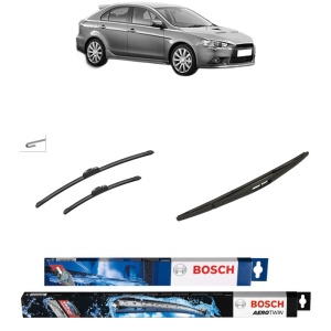 Set 3 stergatoare MITSUBISHI LANCER VIII Sportback (CX_A) din 2008-2010, Bosch Aerotwin Retrofit, din cauciuc siliconat rezistent