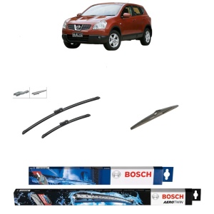 Set 3 stergatoare NISSAN QASHQAI I (J10, NJ10) din 2006-2014, Bosch Aerotwin, din cauciuc siliconat rezistent