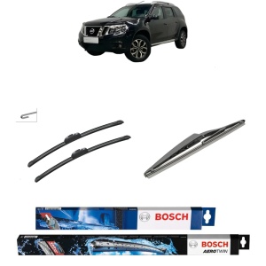 Set 3 stergatoare NISSAN TERRANO (D10) din 2014-2015, Bosch Aerotwin Retrofit, din cauciuc siliconat rezistent