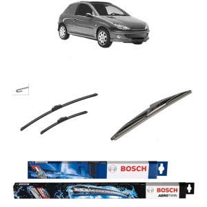 Set 3 stergatoare PEUGEOT 206 Van din 2001-2009, Bosch Aerotwin Retrofit, din cauciuc siliconat rezistent
