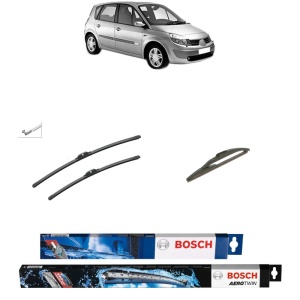 Set 3 stergatoare RENAULT SCENIC II (JM0/1_) din 2003-2009, Bosch Aerotwin, din cauciuc siliconat rezistent