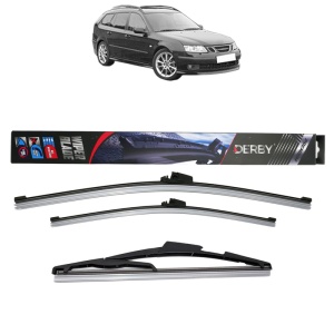 Set 3 stergatoare SAAB 9-3 Estate (E50) din 2005-2015, Derby, din cauciuc siliconat rezistent