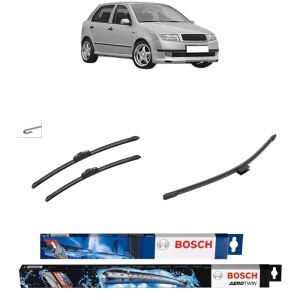 Set 3 stergatoare SKODA FABIA I (6Y2) din 1999-2008, Bosch Aerotwin Retrofit, din cauciuc siliconat rezistent
