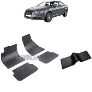 Set 5 covorase auto AUDI A6 C6 FABRICATIE 03.2004 - 2008, cu covoras tunel median, Caroserie SEDAN, INAINTE DE FACELIFT DIN 2006