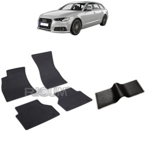 Set 5 covorase auto AUDI A6 C8 din 09.2018 - 2026, cu covoras tunel median, Caroserie COMBI