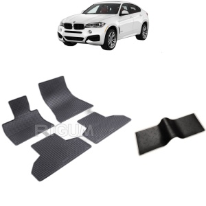 Set 5 covorase auto BMW X6 F16 din 11.2014 - 10.2019, cu covoras tunel median, Caroserie SUV