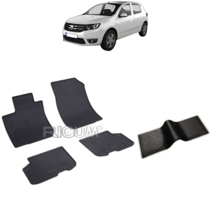 Set 5 covorase auto DACIA SANDERO II din 12.2012 - 12.2020, cu covoras tunel median, Caroserie HATCHBACK