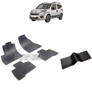 Set 5 covorase auto FIAT FIORINO III din 06.2008 - 2026, cu covoras tunel median, Caroserie VAN 5 LOCURI