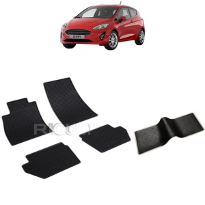 Set 5 covorase auto FORD FIESTA VII din 07.2017 - 2026, cu covoras tunel median, Caroserie HATCHBACK