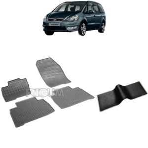 Set 5 covorase auto FORD GALAXY III din 09.2015 - 2026, cu covoras tunel median, Caroserie VAN