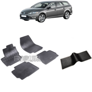 Set 5 covorase auto FORD MONDEO IV din 09.2007 - 12.2014, cu covoras tunel median, Caroserie COMBI