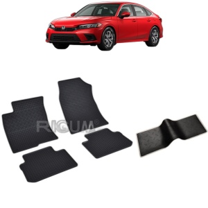 Set 5 covorase auto HONDA CIVIC XI din 11.2022 - 2026, cu covoras tunel median, Caroserie SEDAN